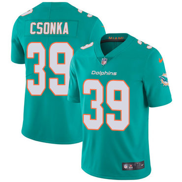 Personalized Dolphins #39 Larry Csonka Aqua Green Team Color Youth Stitched NFL Untouchable Limited Jersey