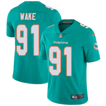Personalized Dolphins #91 Cameron Wake Aqua Green Team Color Youth Stitched NFL Untouchable Limited Jersey