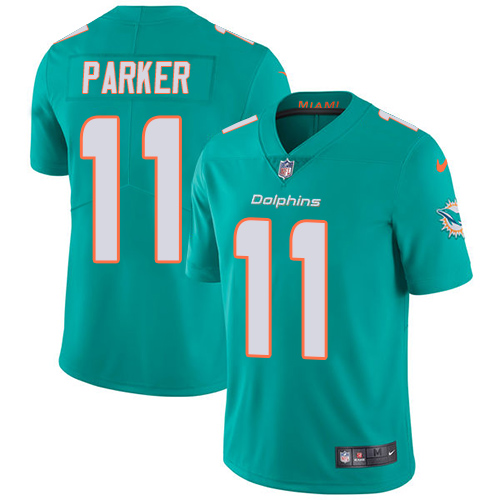 Personalized Dolphins #11 DeVante Parker Aqua Green Team Color Youth Stitched NFL Untouchable Limited Jersey