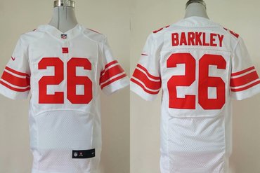 Personalized Giants 26 Saquon Barkley White Elite Jersey