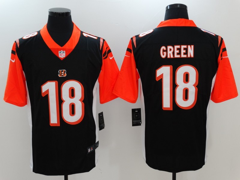 Personalized Bengals 18 A.J. Green Black Color Rush Limited Jersey