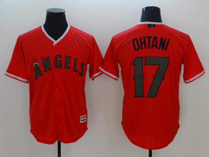 Personalized Angels 17 Shohei Ohtani Red 2018 Memorial Day Cool Base Jersey