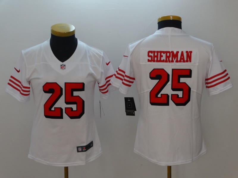 Personalized 49ers 25 Richard Sherman White Women Color Rush Untouchable Limited Jersey