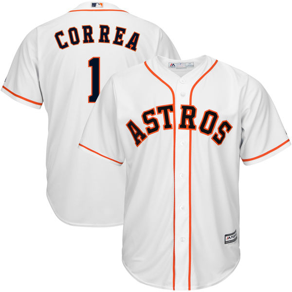 Personalized Astros 1 Carlos Correa White Cool Base Jersey