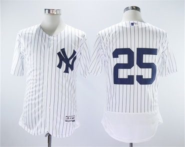 Personalized Yankees 25 Gleyber Torres White Flexbase Jersey