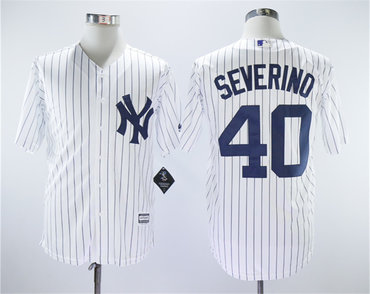 Personalized Yankees 40 Luis Severino White Cool Base Player Jersey