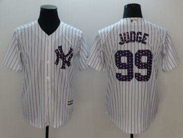 Personalized Yankees 99 Aaron Judge White 2018 Stars & Stripes Cool Base Jersey