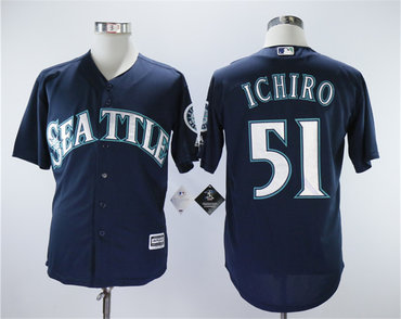 Personalized Mariners 51 Ichiro Suzuki Navy Cool Base Jersey