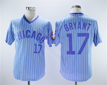 Personalized Cubs 17 Kris Bryant Light Blue Turn Back The Clock Jersey