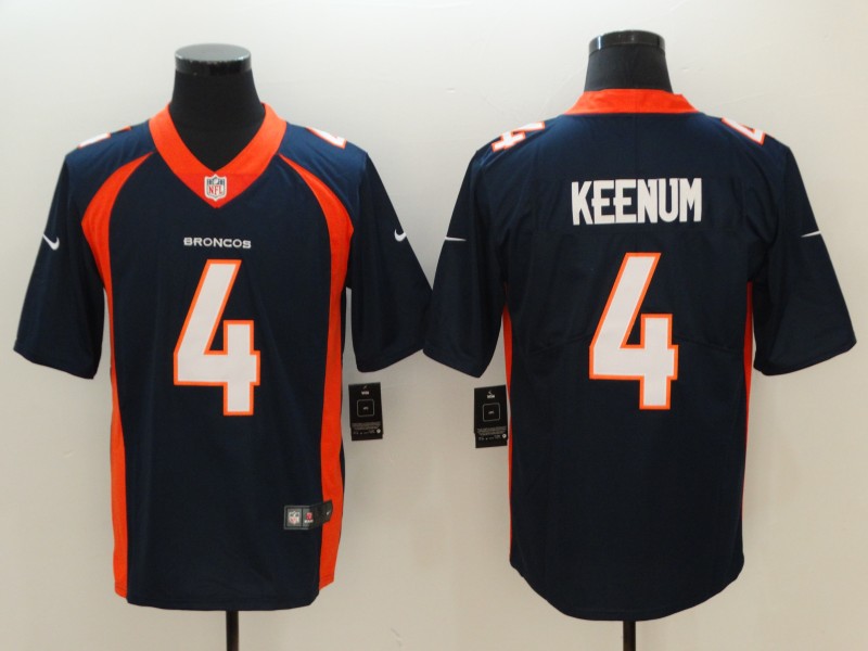 Personalized Broncos 4 Case Keenum Navy Untouchable Limited Jersey