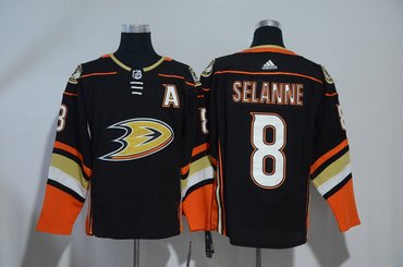 Personalized Ducks 8 Teemu Selanne Black Jersey