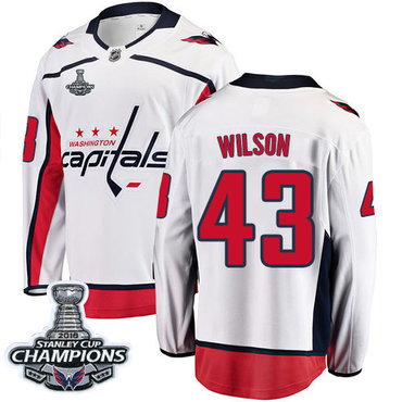 Personalized Capitals #43 Tom Wilson White 2018 Stanley Cup Final Stitched NHL Jersey