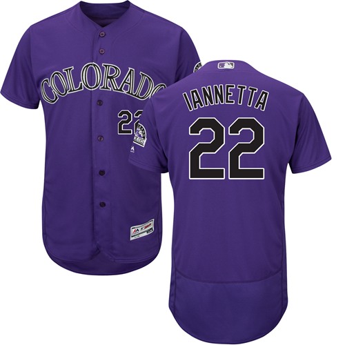 Personalized Rockies #22 Chris Iannetta Purple Flexbase Authentic Collection Stitched Baseball Jersey