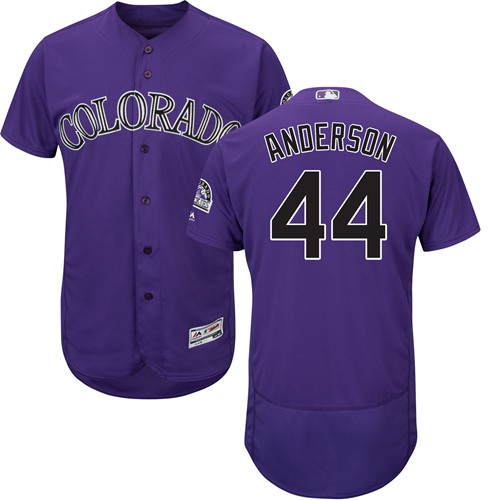 Personalized Rockies #44 Tyler Anderson Purple Flexbase Authentic Collection Stitched Baseball Jersey