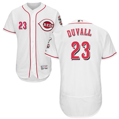 Personalized Reds #23 Adam Duvall White Flexbase Authentic Collection Stitched Baseball Jersey