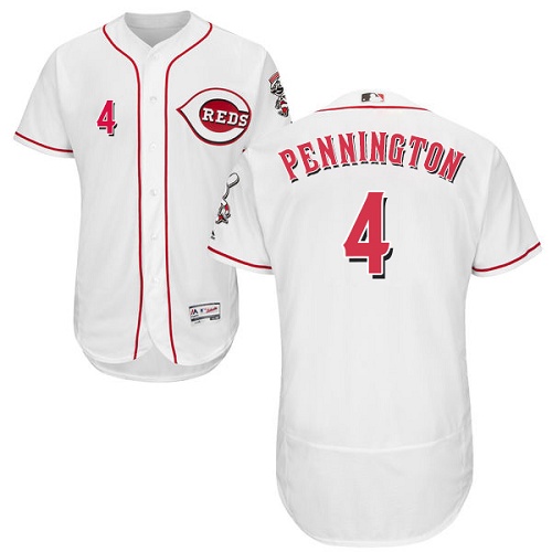 Personalized Reds #4 Cliff Pennington White Flexbase Authentic Collection Stitched Baseball Jersey