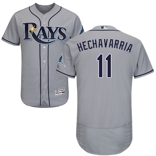 Personalized Rays #11 Adeiny Hechavarria Grey Flexbase Authentic Collection Stitched Baseball Jersey