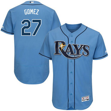 Personalized Rays #27 Carlos Gomez Light Blue Flexbase Authentic Collection Stitched Baseball Jersey