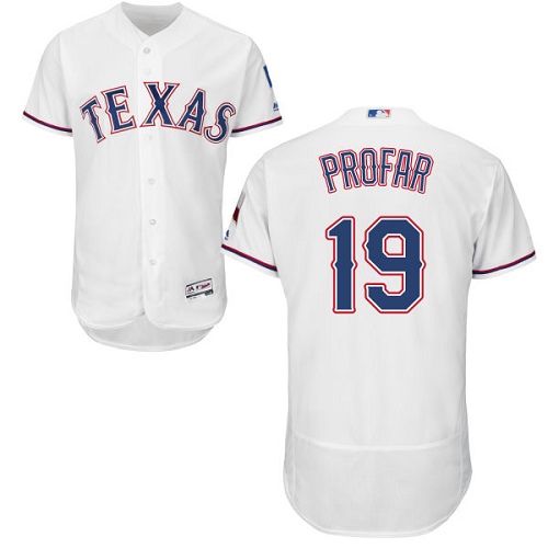 Personalized Rangers #19 Jurickson Profar White Flexbase Authentic Collection Stitched Baseball Jersey