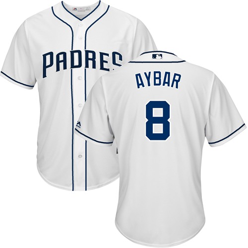 Personalized Padres #8 Erick Aybar White New Cool Base Stitched Baseball Jersey