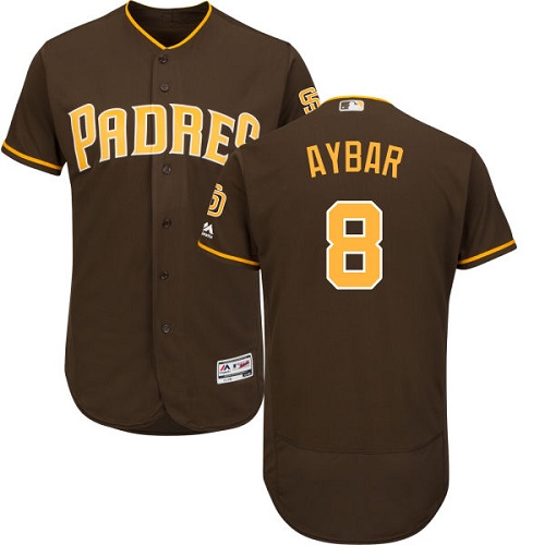 Personalized Padres #8 Erick Aybar Brown Flexbase Authentic Collection Stitched Baseball Jersey