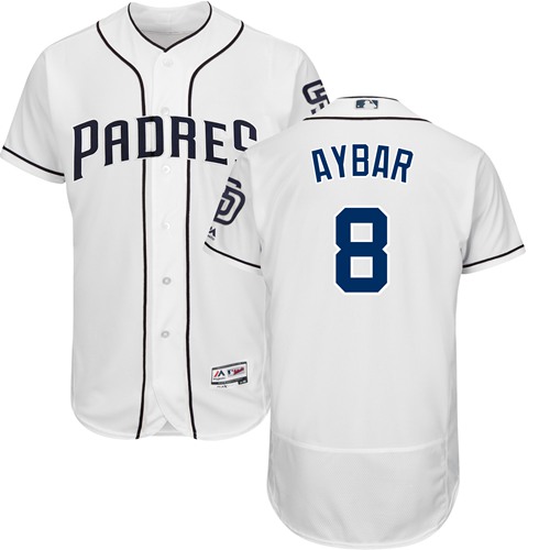 Personalized Padres #8 Erick Aybar White Flexbase Authentic Collection Stitched Baseball Jersey