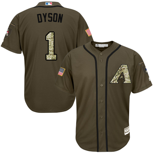 Personalized Diamondbacks #1 Jarrod Dyson Green Salute to Service Stitched Baseball Jersey