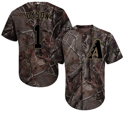 Personalized Diamondbacks #1 Jarrod Dyson Camo Realtree Collection Cool Base Stitched Baseball Jersey
