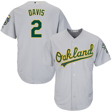 Personalized Athletics #2 Khris Davis Grey Cool Base Stitched Youth Baseball Jersey