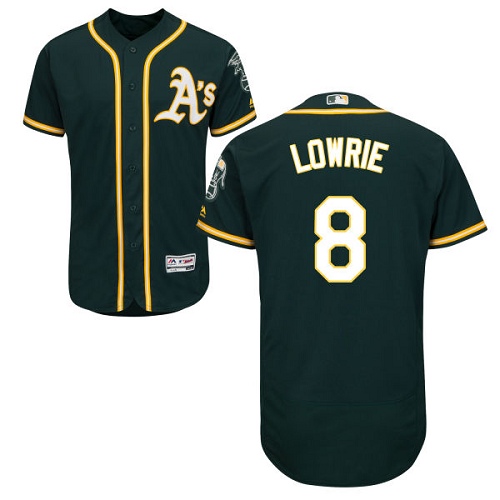 Personalized Athletics #8 Jed Lowrie Green Flexbase Authentic Collection Stitched Baseball Jersey