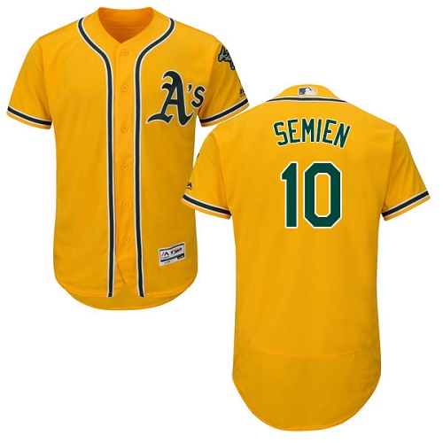 Personalized Athletics #10 Marcus Semien Gold Flexbase Authentic Collection Stitched Baseball Jersey