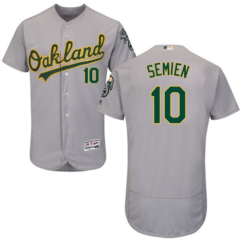 Personalized Athletics #10 Marcus Semien Grey Flexbase Authentic Collection Stitched Baseball Jersey