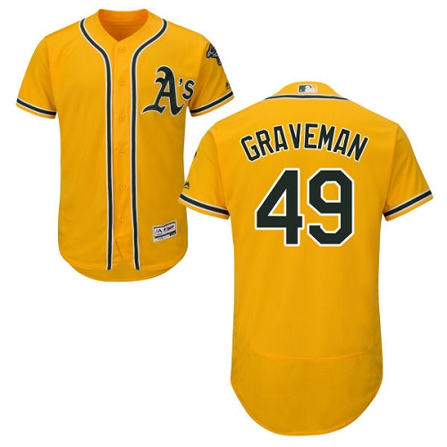 Personalized Athletics #49 Kendall Graveman Gold Flexbase Authentic Collection Stitched Baseball Jersey