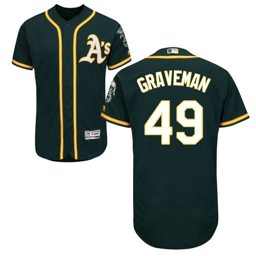 Personalized Athletics #49 Kendall Graveman Green Flexbase Authentic Collection Stitched Baseball Jersey