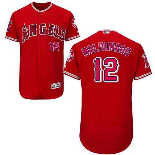 Personalized Angels of Anaheim #12 Martin Maldonado Red Flexbase Authentic Collection Stitched Baseball Jersey