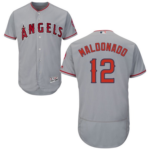 Personalized Angels of Anaheim #12 Martin Maldonado Grey Flexbase Authentic Collection Stitched Baseball Jersey