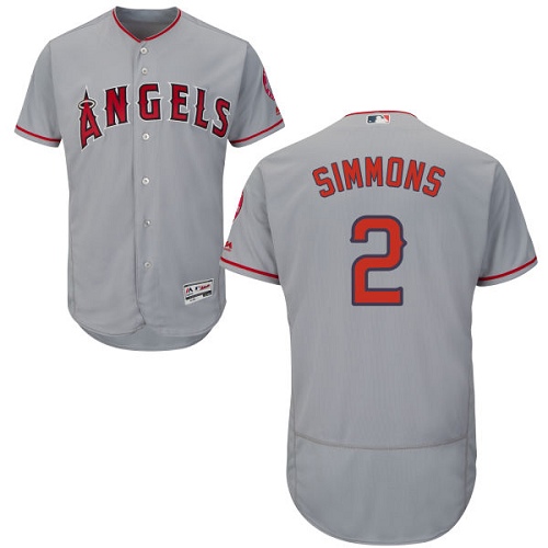 Personalized Angels of Anaheim #2 Andrelton Simmons Grey Flexbase Authentic Collection Stitched Baseball Jersey