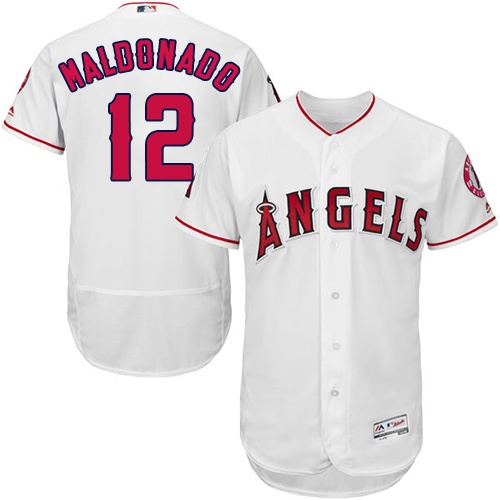 Personalized Angels of Anaheim #12 Martin Maldonado White Flexbase Authentic Collection Stitched Baseball Jersey