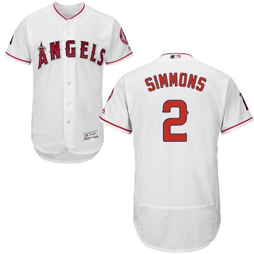 Personalized Angels of Anaheim #2 Andrelton Simmons White Flexbase Authentic Collection Stitched Baseball Jersey