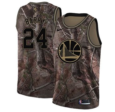 Personalized Warriors #24 Rick Barry Camo NBA Swingman Realtree Collection Jersey
