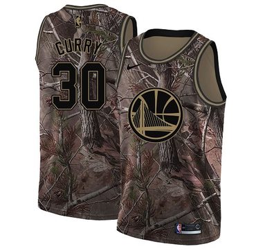 Personalized Warriors #30 Stephen Curry Camo NBA Swingman Realtree Collection Jersey