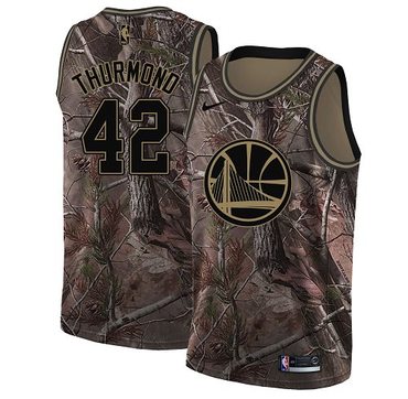 Personalized Warriors #42 Nate Thurmond Camo NBA Swingman Realtree Collection Jersey