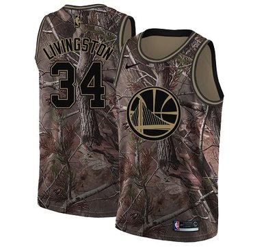Personalized Warriors #34 Shaun Livingston Camo NBA Swingman Realtree Collection Jersey