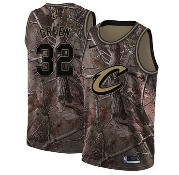 Personalized Cavaliers #32 Jeff Green Camo NBA Swingman Realtree Collection Jersey