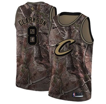 Personalized Cavaliers #8 Jordan Clarkson Camo NBA Swingman Realtree Collection Jersey