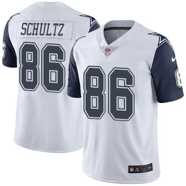 Personalized Cowboys #86 Dalton Schultz White Men’s Stitched NFL Limited Rush Jersey