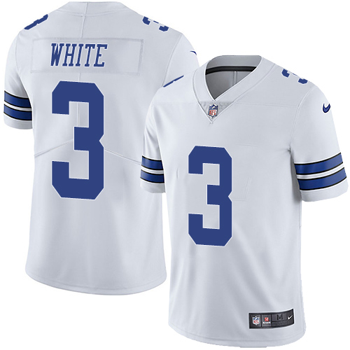 Personalized Cowboys #3 Mike White White Men’s Stitched NFL Untouchable Limited Jersey