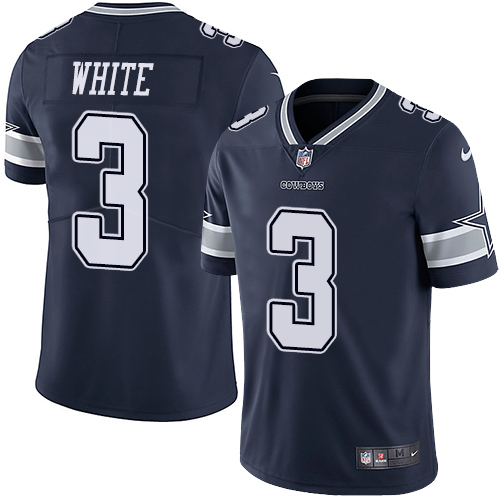 Personalized Cowboys #3 Mike White Navy Blue Team Color Men’s Stitched NFL Untouchable Limited Jersey