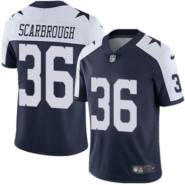 Personalized Cowboys #36 Bo Scarbrough Navy Blue Thanksgiving Men’s Stitched NFL Untouchable Limited Throwback Jersey