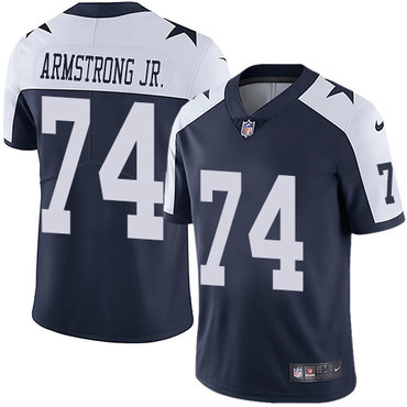 Personalized Cowboys #74 Dorance Armstrong Jr. Navy Blue Thanksgiving Men’s Stitched NFL Untouchable Limited Throwback Jersey